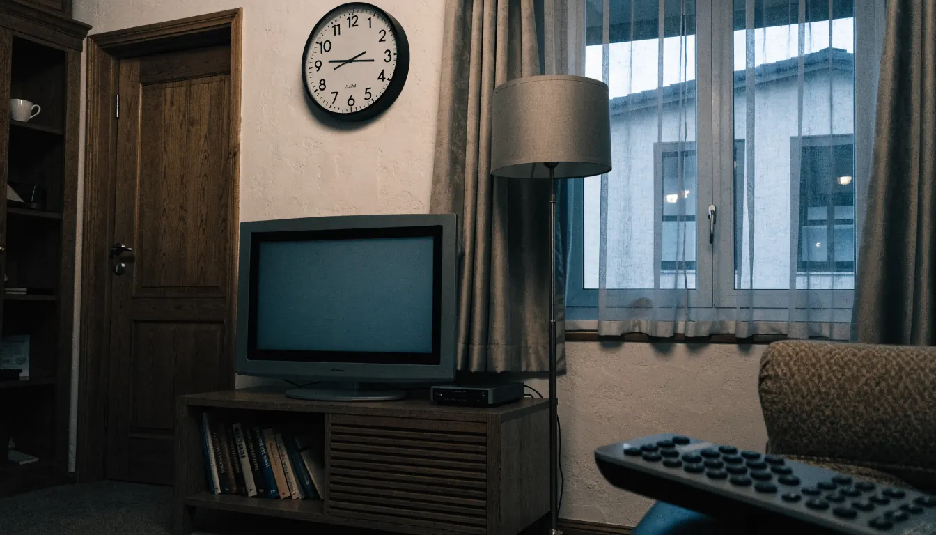 Televisor sin señal a las 2 de la madrugada.